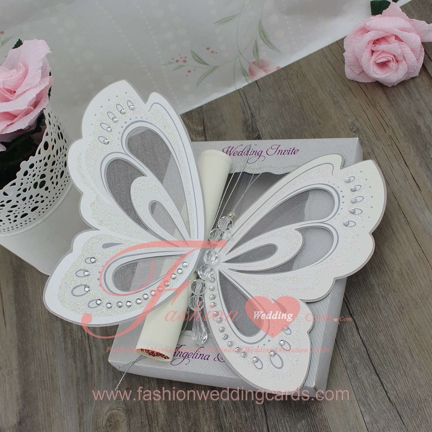 Butterfly Wedding Invitation Cards with Box